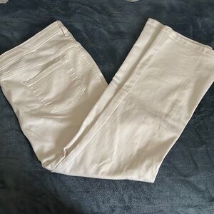 Cream Straight-Leg Jeans
